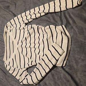 SHEIN Black and White Striped Top Size S